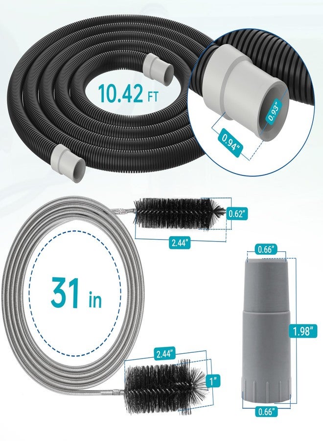 Trdzi A20015 Ribbed Hosing with A304 Rubber Adapter for Fluval - Aquarium Filter Tubing Replacement Part Compatible with Fluval 304/305/306/307/404/405/406/407 with Brush - Image 2